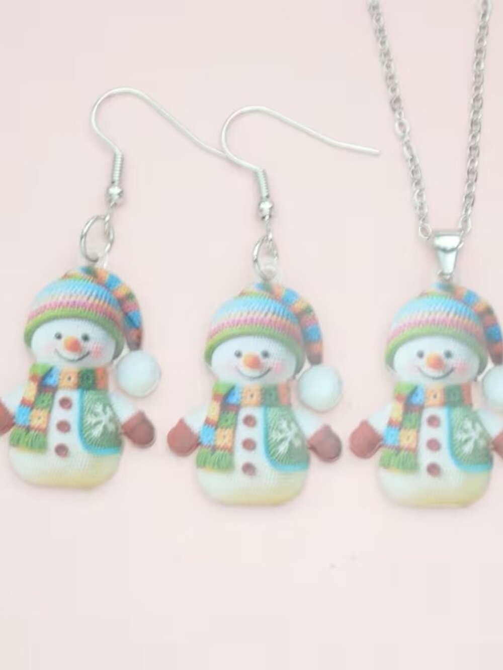 Snowman Necklace Set